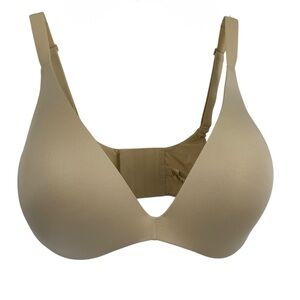 Skims Wireless Form T-Shirt Demi Bra Women’s Beige Size 36DDD Back Closure